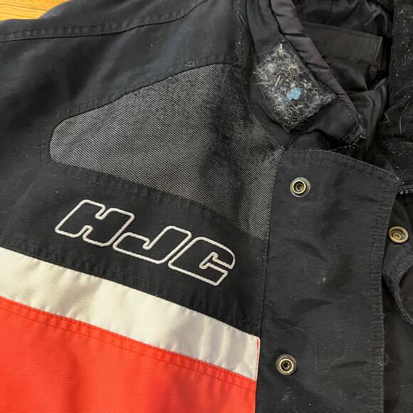 HJC Coat Mens XL Snow Snowmobile Racing Ski Jacket Orange 3M Scotchlite Neon ** - Picture 3 of 11